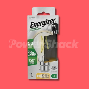 Energizer A Rated LED Elite GLS B22 Filament Lamp 1521lm 7.2W = 100W - 2700K - Warm White