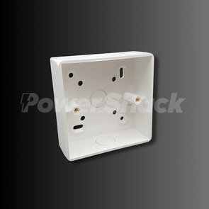 1 Gang PVC Pattress Back Box - Round Corners - 1 Gang - Round Corners