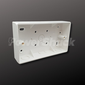 2 Gang PVC Pattress Back Box - Round Corners