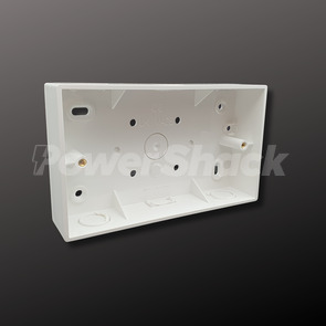 2 Gang PVC Pattress Back Box - Square Corners