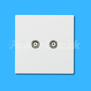 Knightsbridge TV Coax Outlet (Non-Isolated) - Twin Coax