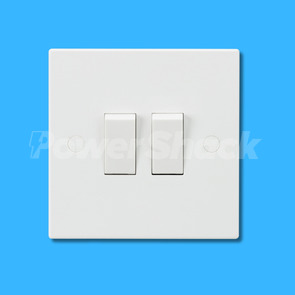 Knightsbridge Square Edge 10AX 2-Way Switch - 2 Gang