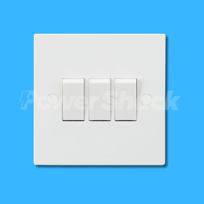 Knightsbridge Square Edge 10AX 2-Way Switch - 3 Gang