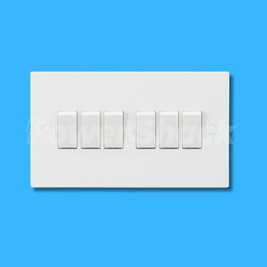 Knightsbridge Square Edge 10AX 2-Way Switch - 6 Gang