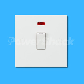 Knightsbridge Square Edge 20A 1G DP Switch - with Neon