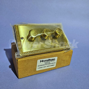 Hamilton Georgian Polished Brass Dimmer Switch - 3 GANG - ROPE EDGE