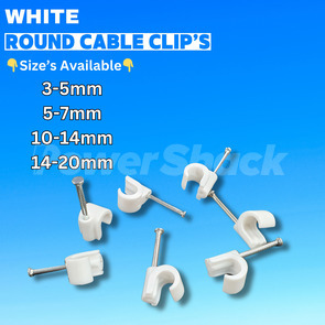 UNICRIMP White Cable Clips for Round Cable - Pack of 100