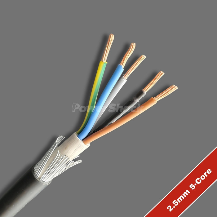 2.5mm 5 Core SWA Armoured Cable - 6495X