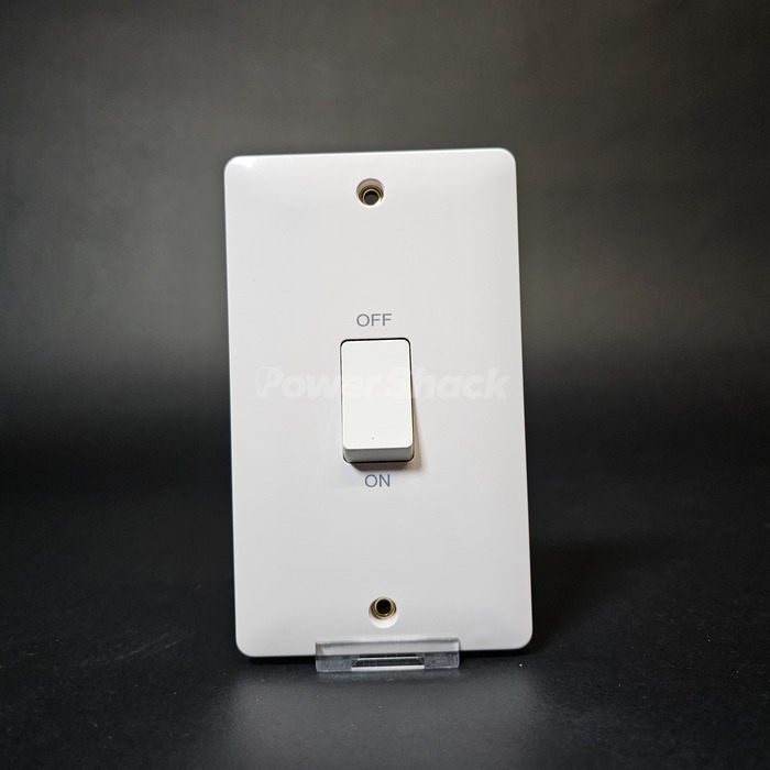 Verso Gang 50A Double Pole Vertical Switch Plate