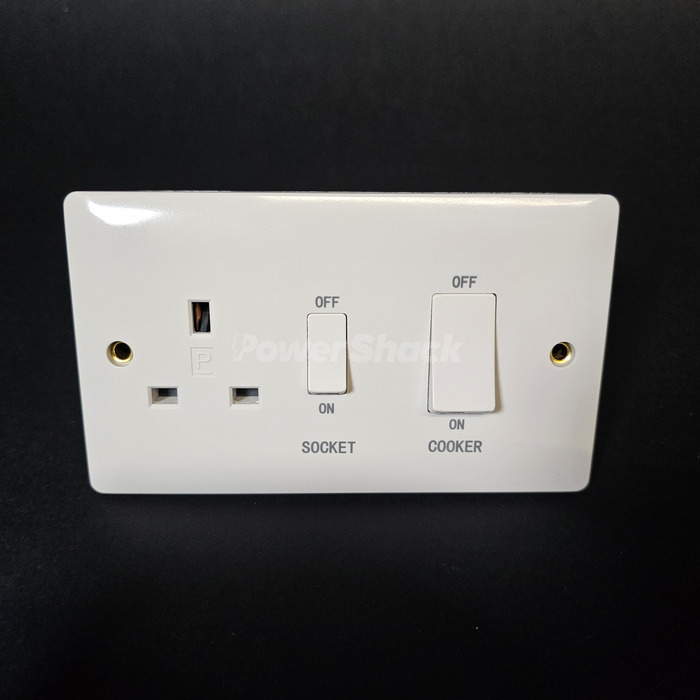 Verso 45A Double Pole Cooker Control & Socket