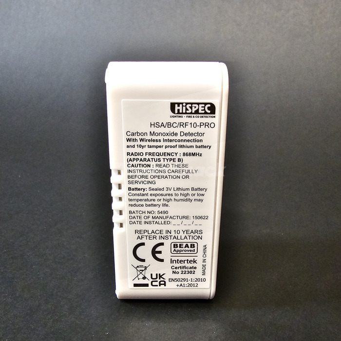 Hispec - Battery Carbon Monoxide Detector Radio Frequency