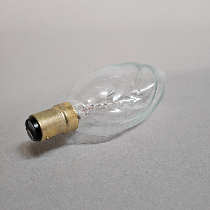 Bell Large Twisted Clear Candle Lamp - B15 - 60W