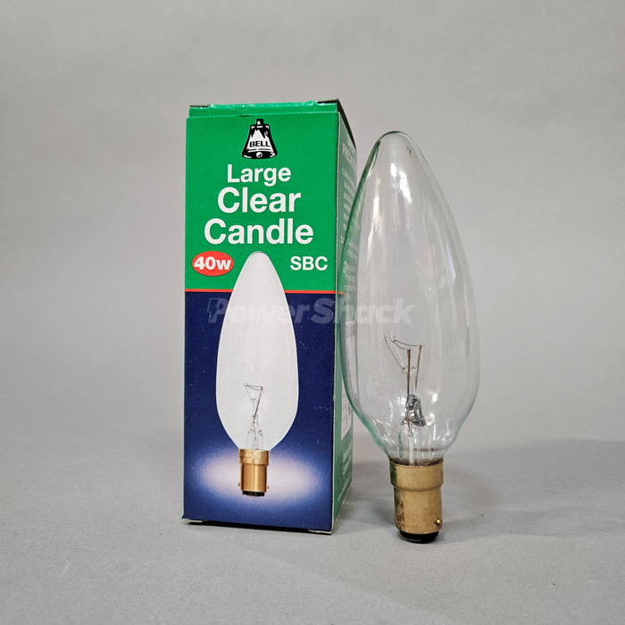 Bell Large Clear Candle Lamp - 40w - B15