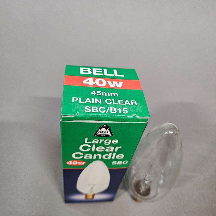 Bell Large Clear Candle Lamp - 40w - B15