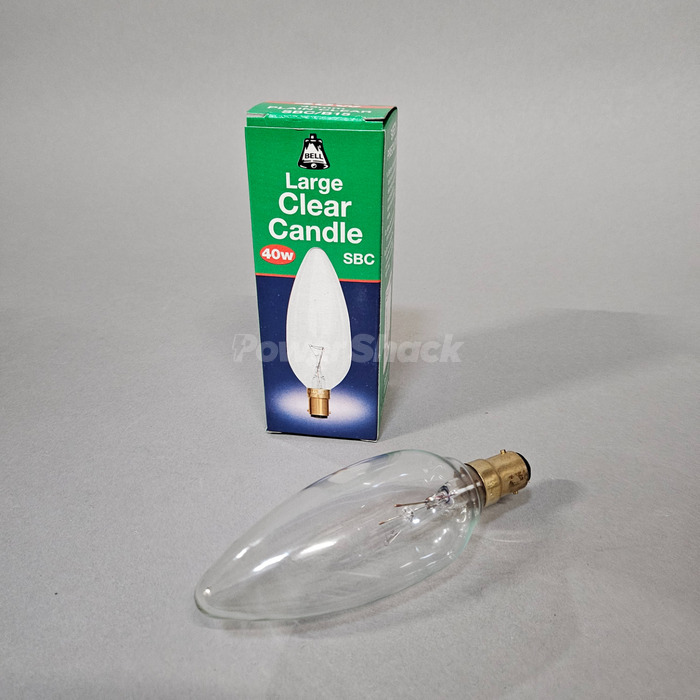 Bell Large Clear Candle Lamp - 40w - B15