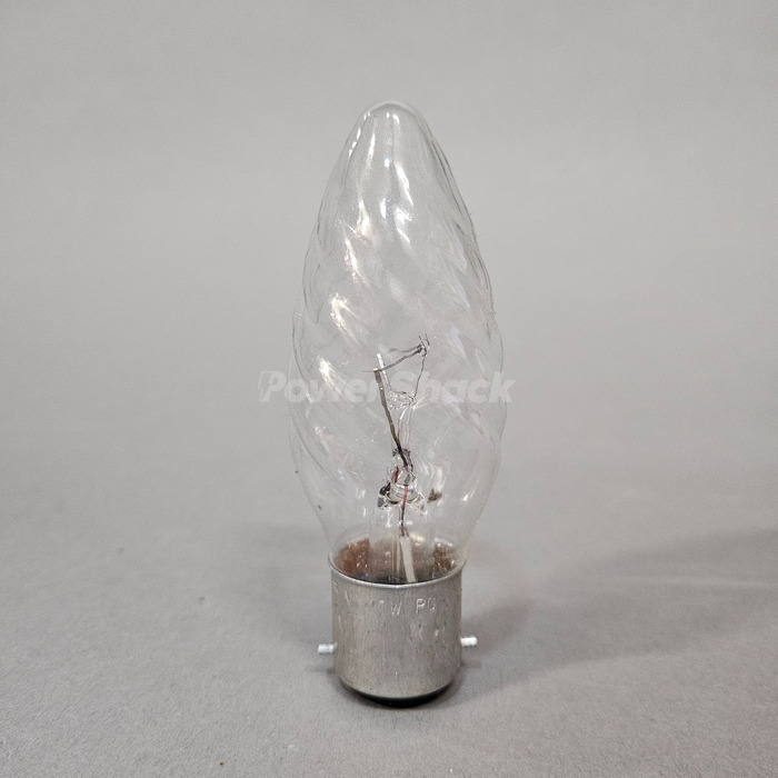 Bell Twisted Clear Candle Lamp - B22 - 40W - 35mm