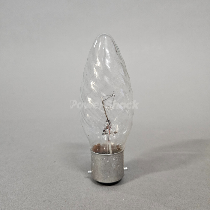 Bell Twisted Clear Candle Lamp - B22 - 40W - 35mm