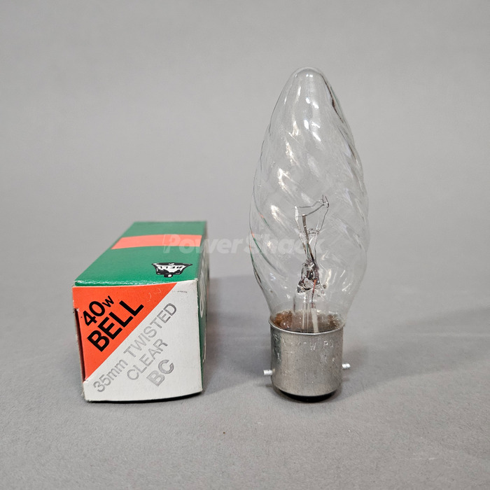 Bell Twisted Clear Candle Lamp - B22 - 40W - 35mm