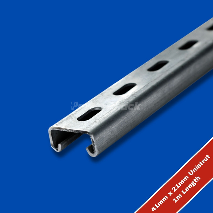 Galv Slotted Unistrut Channel 41mm x 21mm - 1m Length