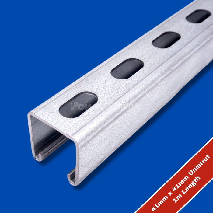 Galv Slotted Unistrut Channel 41mm x 41mm - 1m Length 