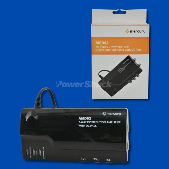 Mercury UHF/VHF TV Distribution Amplifiers with 5G/4G Filter and DC Pass