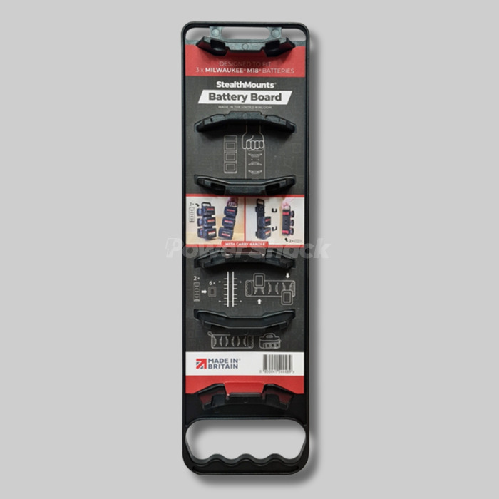 StealthMounts Milwaukee M18 Battery Board with Handle - Black