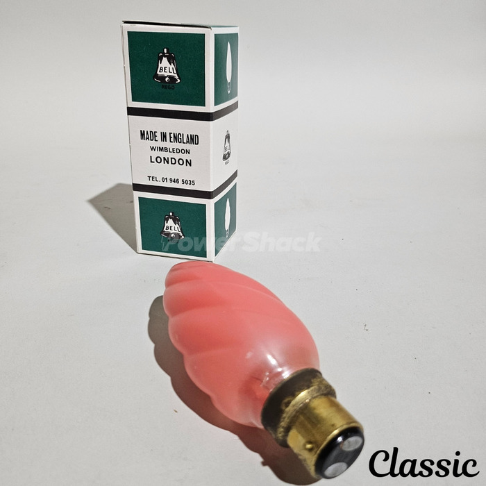 Bell 46mm Twisted Pink Candle Lamp - B22 - 60W