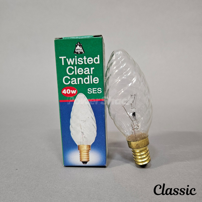 Bell Twisted Clear Candle Lamp - E14 - 40W - 35mm