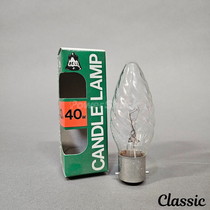 Bell Twisted Clear Candle Lamp - B22 - 40W - 35mm