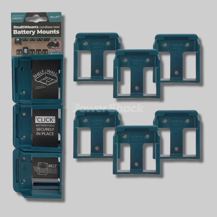 StealthMounts Makita 18v Battery Mounts - Blue, 6 Pack