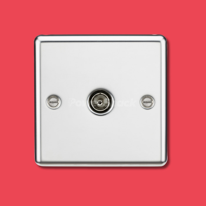 Knightsbridge Polished Chrome TV Outlet (Non-Isolated)