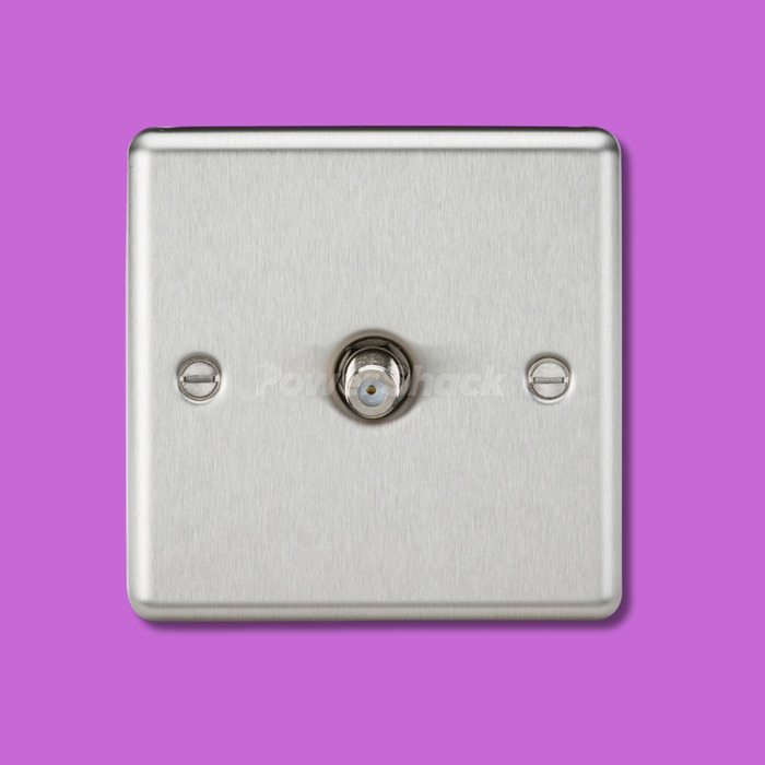 Knightsbridge Brushed Chrome SAT TV Outlet