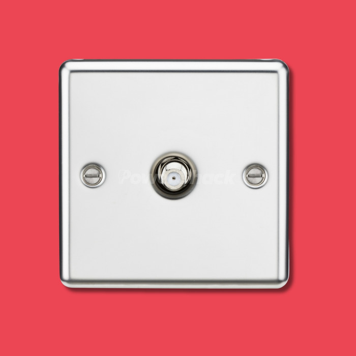 Knightsbridge Polished Chrome SAT TV Outlet