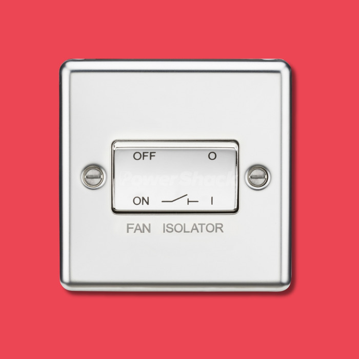 Knightsbridge 10AX Fan Isolator Switch - Polished Chrome