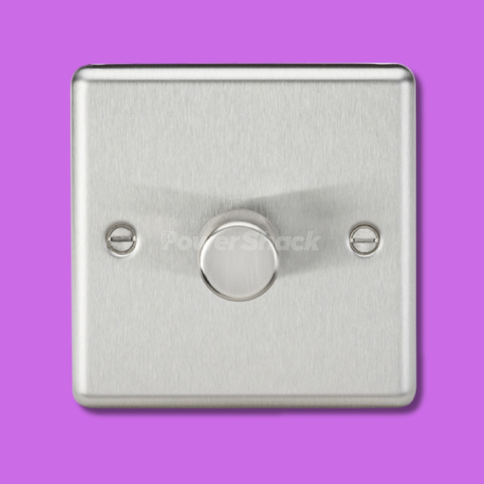 Knightsbridge 2-Way 10-200W (5-150W LED) Trailing Edge Dimmer - Brushed Chrome