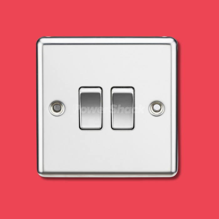 Knightsbridge 10AX 2-Way Switch - Polished Chrome