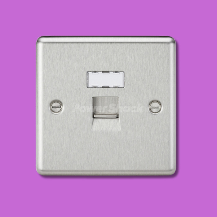 Knightsbridge RJ45 Network Outlet - Brushed Chrome