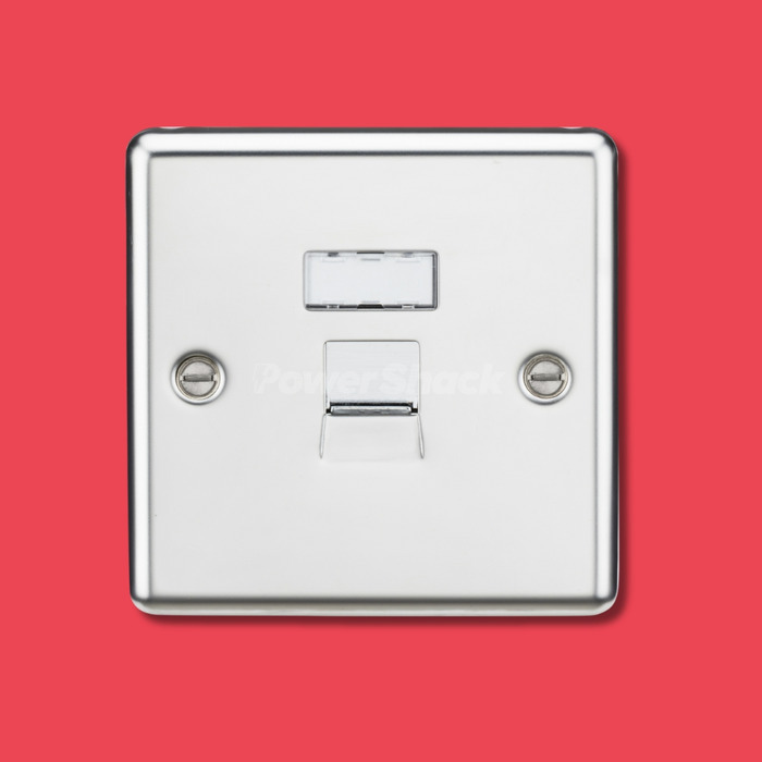 Knightsbridge RJ45 Network Outlet - Polished Chrome