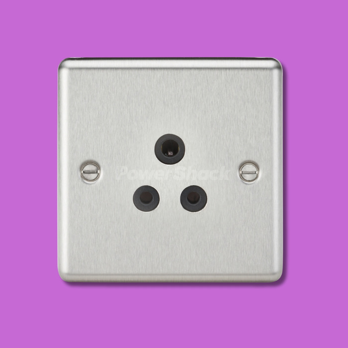 Knightsbridge 5A Unswitched Socket - Brushed Chrome Finish