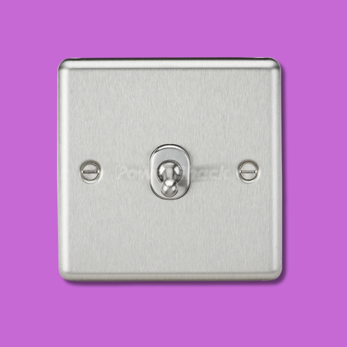 Knightsbridge 10AX 2-Way Toggle Switch - Brushed Chrome