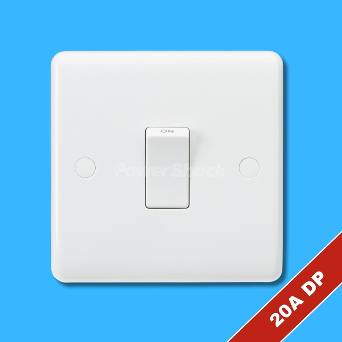 Curved Edge White 20A DP Switch