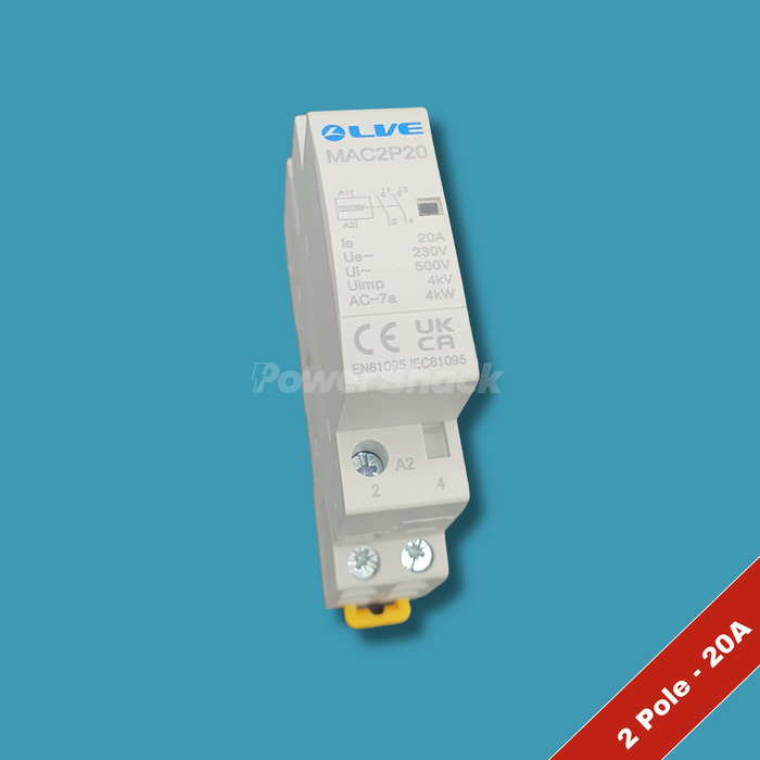 LIVE Electrical 2 Pole 2NO AC Contactor