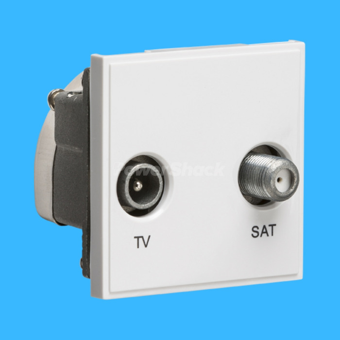 Knightsbridge Diplexed TV /SAT Media Data Module 25 x 50mm - White