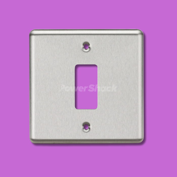 Knightsbridge Rounded Edge Brushed Chrome Grid Faceplate