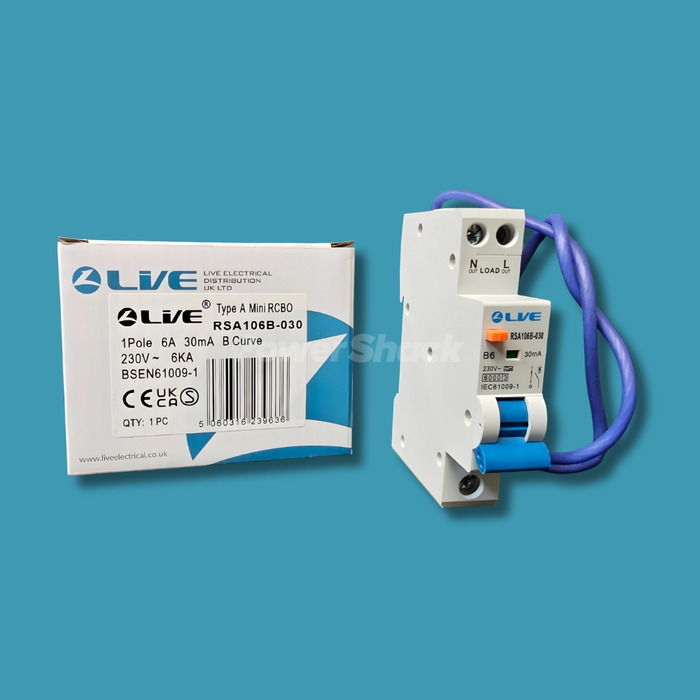 LIVE Electrical B Curve 30mA Mini RCBO - Type A