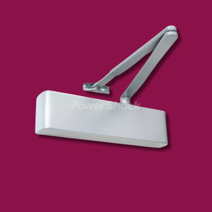 RUTLAND TS.9205 DOOR CLOSER + SEMI-RADIUS COVER, FLATBAR ARMSET, SILVER - 11626