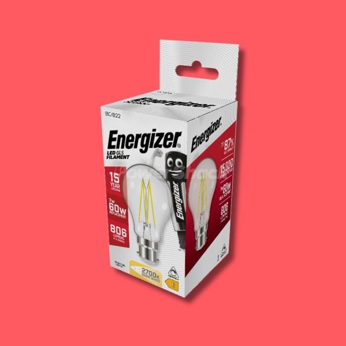 Energizer 7W Dimmable LED Filament GLS Lamps - 806lm