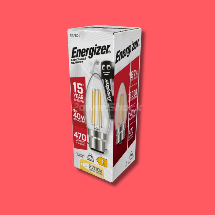 Energizer 5W Dimmable LED Filament Candle - 470lm