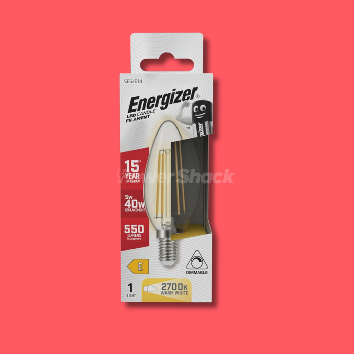 Energizer 5W Dimmable LED Filament Candle - 470lm