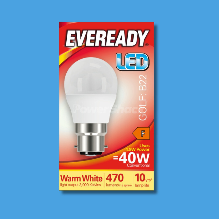 Eveready  4.9W LED Golf Ball Lamp - 470lm - Warm White